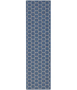 Nourison Twist Reversible 2ft. 2in. x 8ft. Blue Modern Rug