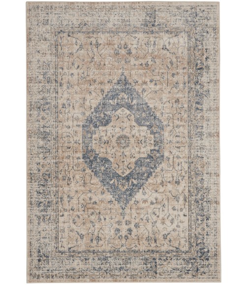 kathy ireland Home Malta Area Rug MAI11-Ivory/Blue