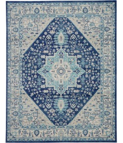 Nourison Tranquil(Traql) - Tra06 Ivory Navy Area Rug 8 ft. X 10 ft. Rectangle