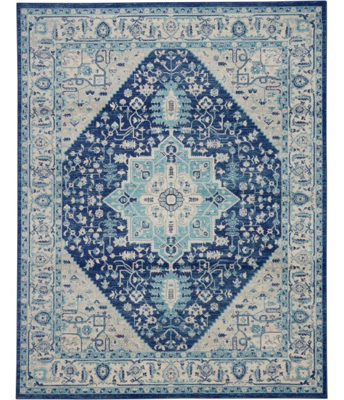 Nourison Tranquil Area Rug TRA06-Ivory/Navy