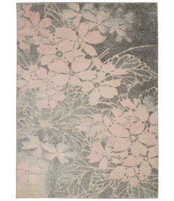 Nourison Tranquil(Traql) - Tra08 Grey Pink Area Rug 6 ft. X 9 ft. Rectangle