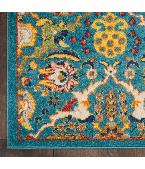 Nourison Allur Area Rug ALR03 Turquoise Ivory