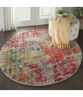 Nourison Celestial Round Area Rug CES13-Pink/Multicolor