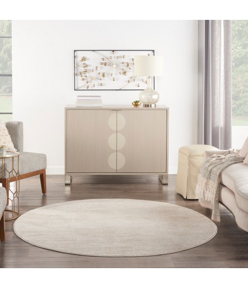 Nourison Essentials Ivory Beige Area Rug NRE01-Ivory Beige