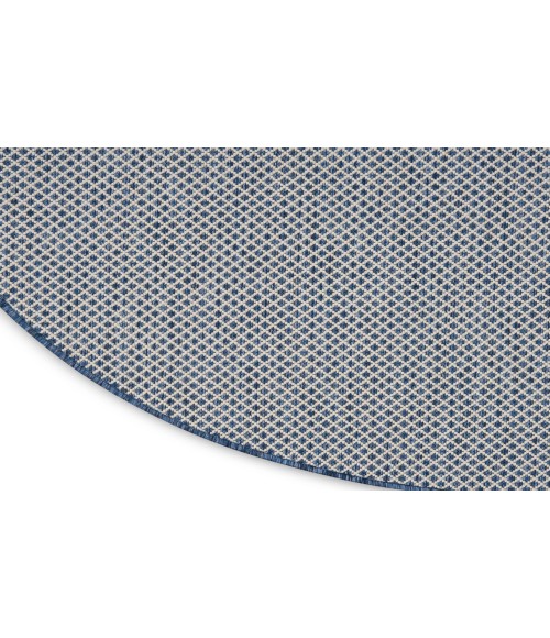 Nourison Courtyard Ivory Blue COU01 5 ft. X 8 ft. Oval Rug
