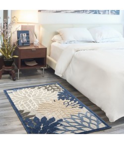 Nourison Aloha - Alh05 Blue Multicolor Area Rug 3 ft. X 5 ft. Rectangle