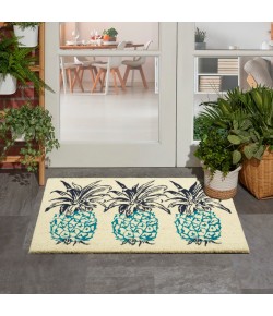 Nourison Wav17 Greetings - Wgt25 Aqua Area Rug 1 ft. 6 X 2 ft. 4 Rectangle