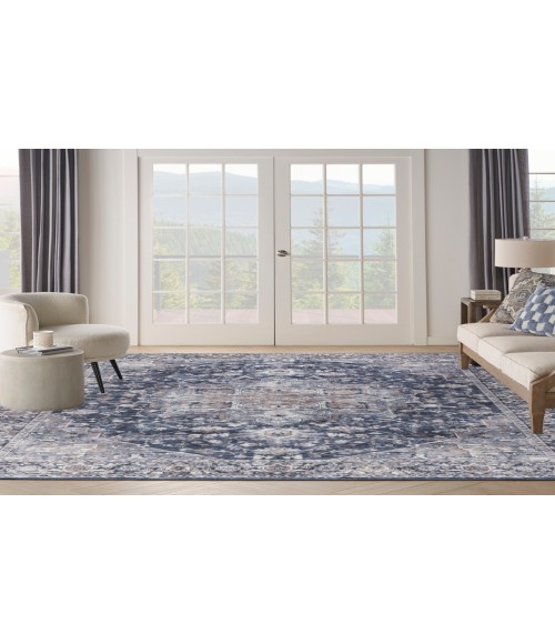 Nicole Curtis Machine Washable Series 1 Ivory Navy Rug SR101 10 ft. X 14 ft. Rectangle - Rugs Town Nicole Curtis Machine Washable Series 1 Ivory Navy SR101 10 ft. X 14 ft. Rectangle Rug