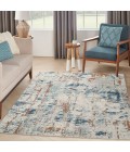 Nourison Quarry Beige Blue Rust QUA01 4 ft. X 6 ft. Rect. Rug