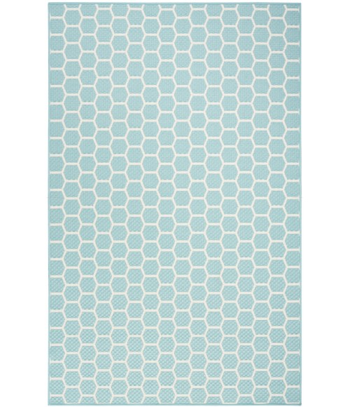Nourison Reversible Indoor Outdoor Aqua RVB01 4 ft. X 6 ft. Rect. Rug
