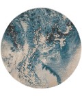 Nourison Maxell Area Rug MAE08 Ivory/Teal 5'3" x round