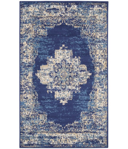 Nourison Grafix Area Rug GRF14-Navy Blue