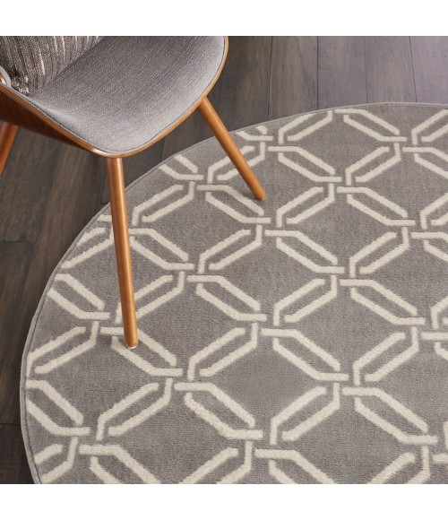 Nourison Jubilant Round Area Rug JUB17-Grey