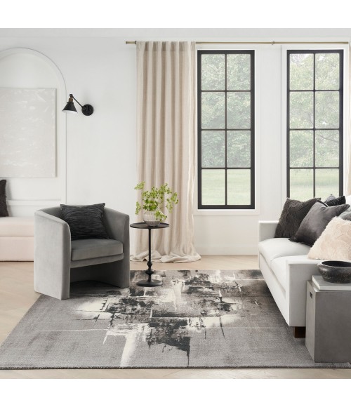Nourison Twilight Area Rug TWI30 Grey/Ivory/Black