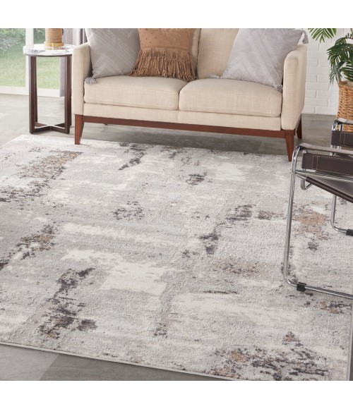 Nourison Elation Area Rug ETN06 Grey Ivory 9' x 12'