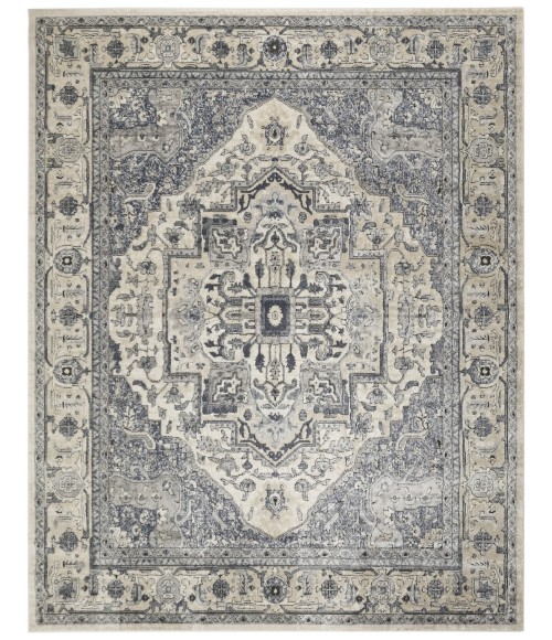 Nourison Concerto Ivory Navy CNC18 7 ft. 10 in. X 9 ft. 10 in. Rect. Rug