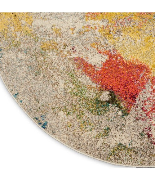 Nourison CELESTIAL Area Rug Nourison Celestial Round Area Rug CES12-Ivory/Multicolor