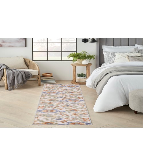 Nourison Aloha Ivory Blue ALH17 2 ft. X 6 ft. Rectangle Rug