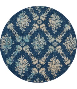 Nourison Tranquil(Traql) - Tra09 Navy Light Blue Area Rug 5 ft. 3 X Round