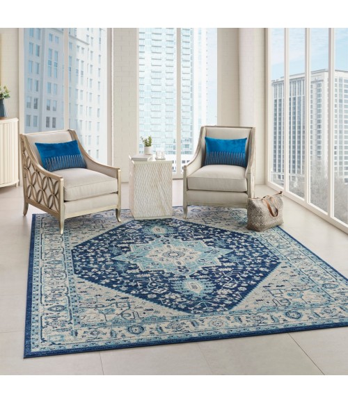 Nourison Tranquil Area Rug TRA06-Ivory/Navy