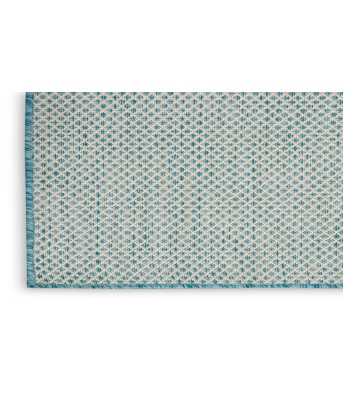 Nourison Courtyard Ivory Aqua COU01 2 ft. 2 in. X 10 ft. Rectangle Rug