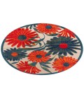 Nourison Aloha Ivory Multicolor ALH33 5 ft. 3 in. Round Rug