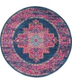 Nourison Home Passion PSN03 Blue 4 ft. Round Area Rug