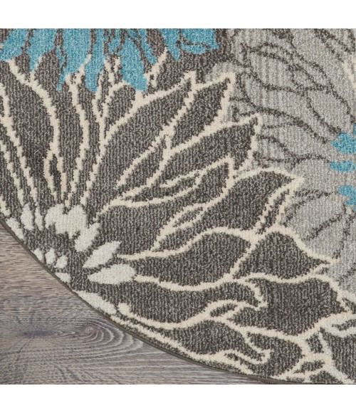 Nourison Passion Round Area Rug PSN17-Charcoal/Blue