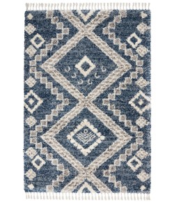 Nourison Scandinavian Shag Denim Blue SCN02 5 ft. 3 in. X 7 ft. 9 in. Rect. Rug