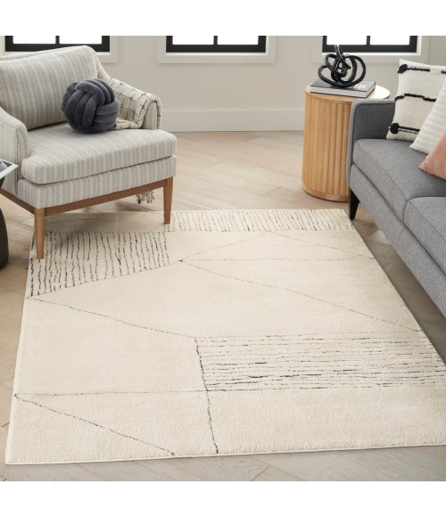 Nourison Modern Comfort Ivory Black Rug MNC02 4 ft. X 6 ft. Rect. - Rugs Town Nourison Modern Comfort Ivory Black MNC02 4 ft. X 6 ft. Rect. Rug