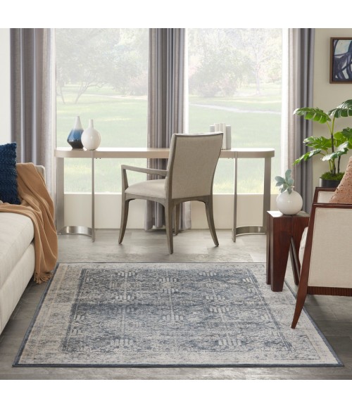 kathy ireland Home Malta Area Rug MAI12-Navy/Ivory
