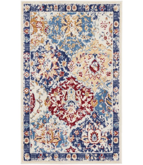 Nourison Grafix Blue Multicolor GRF31 3 ft. X 5 ft. Rectangle Rug