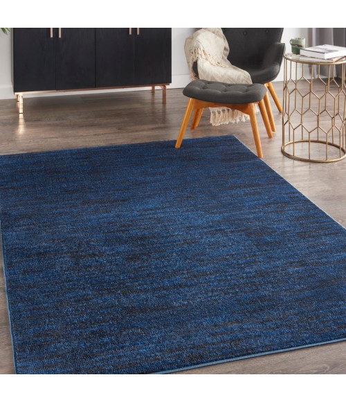 Nourison Essentials Midnight Blue Area Rug NRE01-Midnight Blue