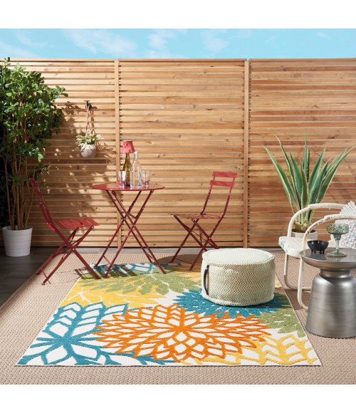 Nourison Aloha Area Rug ALH05 Turquoise Multicolor