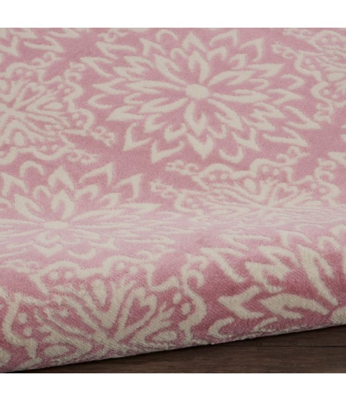 Nourison Jubilant Round Area Rug JUB06-Ivory/Pink