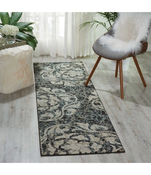 Nourison MAXELL Area Rug Nourison Maxell Runner Area Rug MAE10-Ivory/Charcoal