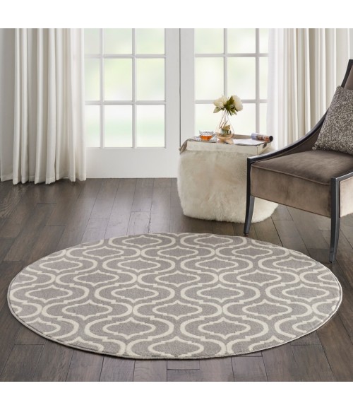 Nourison Jubilant Round Area Rug JUB19-Grey