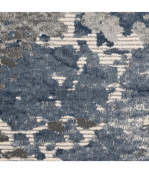 Nourison Rustic Textures Area Rug RUS08 Grey/Blue 5'3" Round