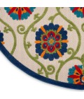 Nourison Aloha Round Area Rug ALH19-Blue/Multicolor
