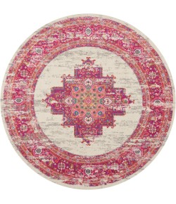 Nourison Home Passion PSN03 Ivory/Fuchsia 8 ft. Round Area Rug