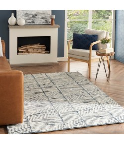 Nourison Vail White Blue VAI01 5 ft. 3 in. X 7 ft. 3 in. Rect. Rug