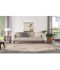 Nourison Astra Machine Washable Beige ASW13 5 ft. 3 in. Round Rug