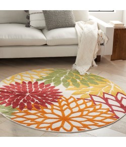 Nourison Aloha - Alh05 Red Multicolor Area Rug 5 ft. 3 X Round