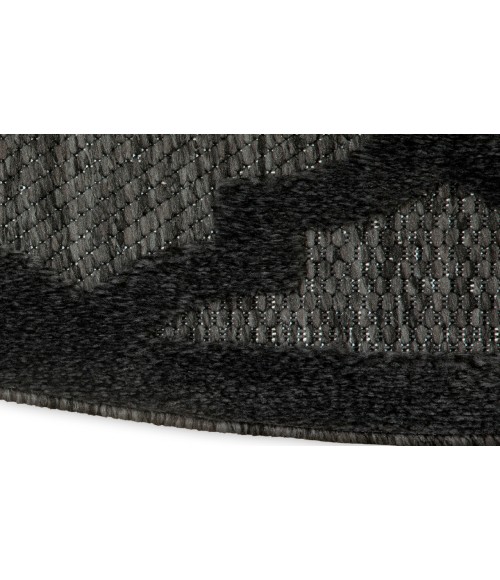 Nourison Easy Care Charcoal Black NES01 6 ft. X 9 ft. Oval Rug