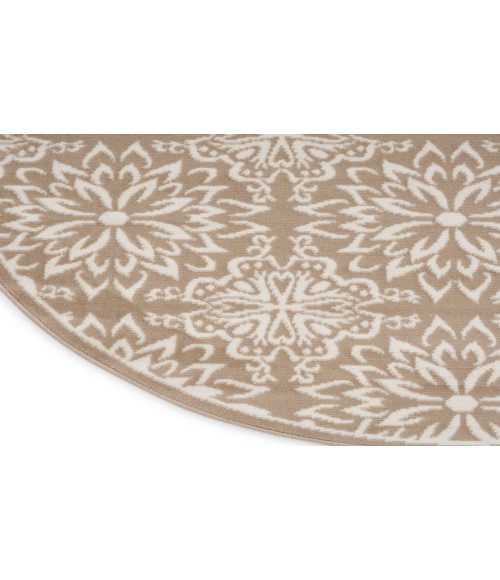 Nourison Jubilant Taupe JUB06 8 ft. Round Rug