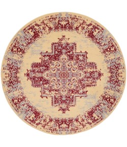 Nourison Grafix - Grf14 Cream Red Area Rug 5 ft. 3 X Round