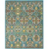 Nourison Allur - Alr03 Turquoise Ivory Area Rug 9 ft. X 12 ft. Rectangle