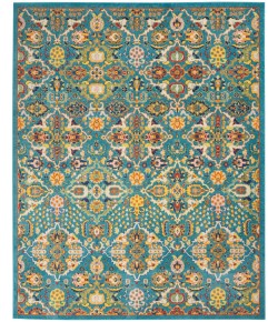 Nourison Allur - Alr03 Turquoise Ivory Area Rug 9 ft. X 12 ft. Rectangle