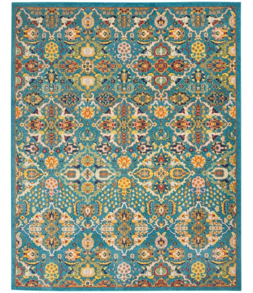 Nourison ALLUR Area Rug Nourison Allur Area Rug ALR03-Turquoise Ivory