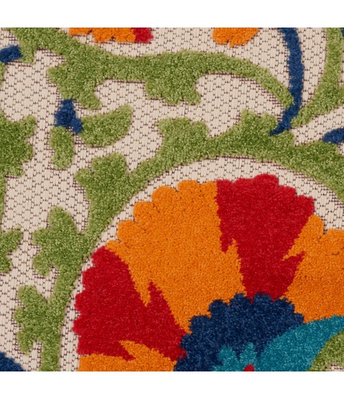 Nourison Aloha Round Area Rug ALH20-Red/Multicolor